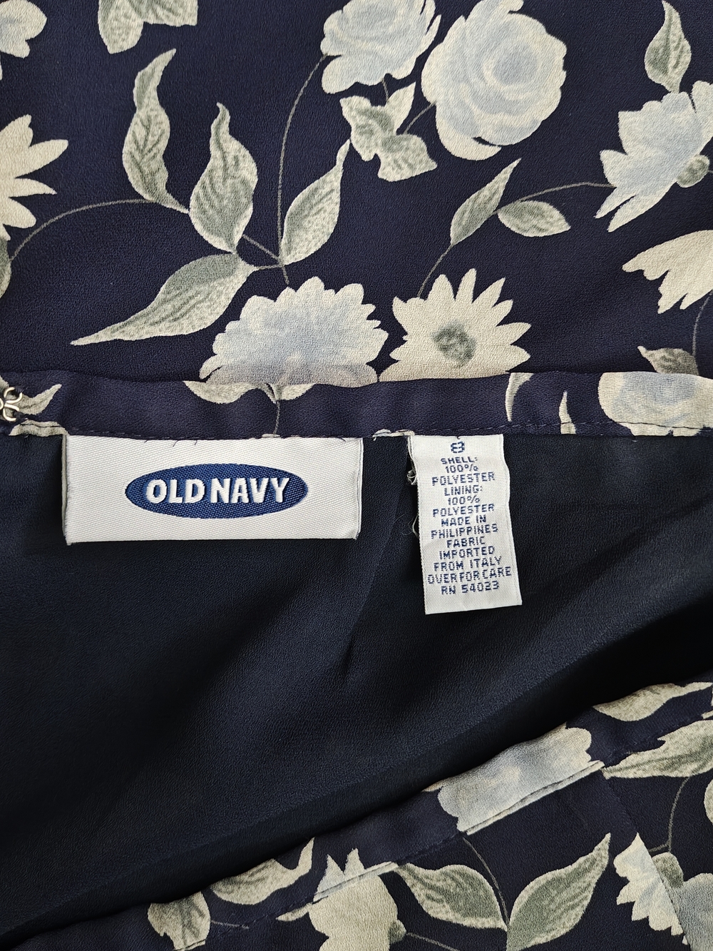 Old Navy Floral Navy Blue Midi Skirt 90s Style